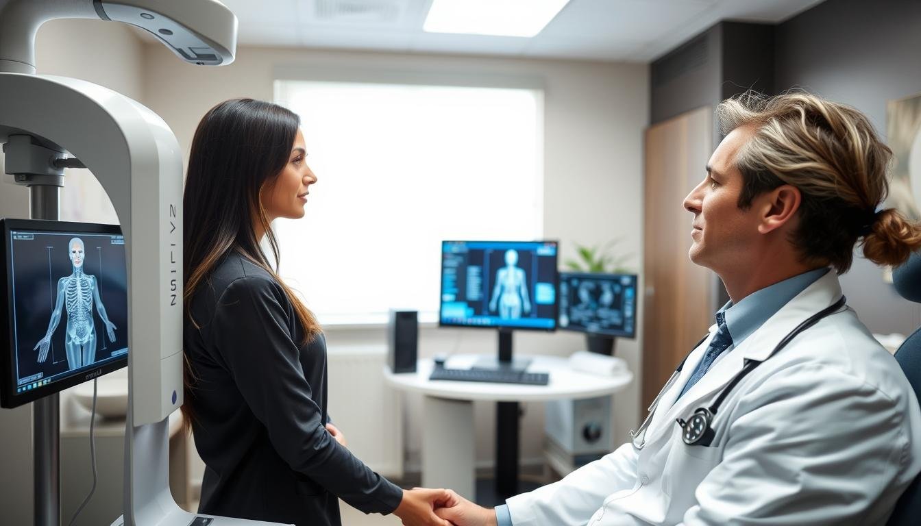 Specjalista wykonujący diagnostykę biorezonansową NLS na nowoczesnym sprzęcie