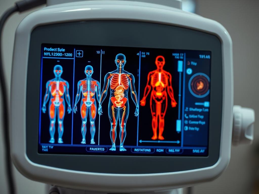 Urządzenie do biorezonansu NLS z widocznym interfejsem oprogramowania diagnostycznego