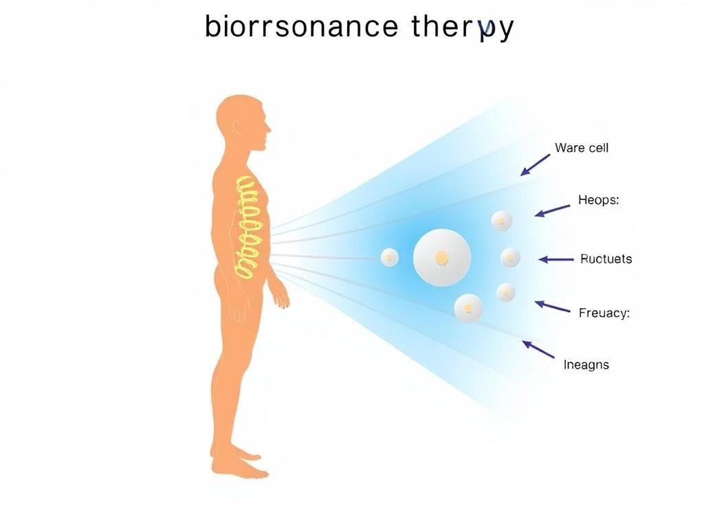 Diagram przedstawiający zasadę działania biorezonansu z falami elektromagnetycznymi Diagram przedstawiający zasadę działania biorezonansu z falami elektromagnetycznymi