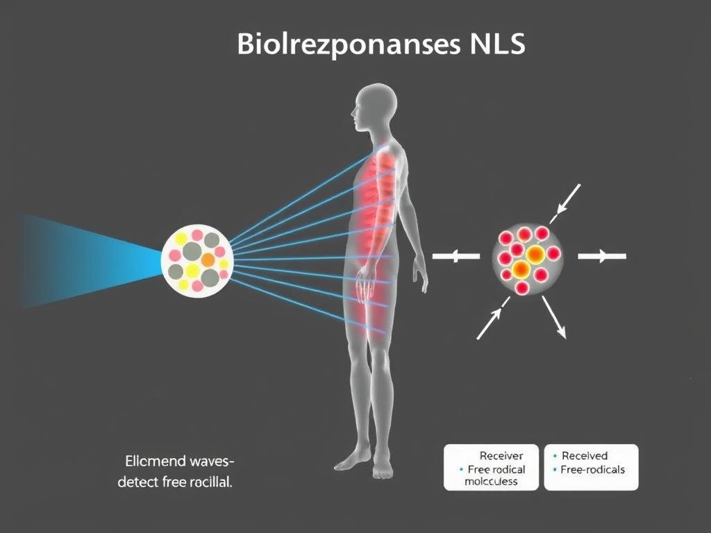 Schemat działania Biorezonansu NLS w wykrywaniu wolnych rodników Schemat działania Biorezonansu NLS w wykrywaniu wolnych rodników
