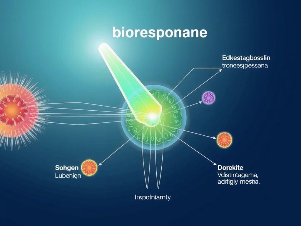 Schemat działania biorezonansu - interakcja pola elektromagnetycznego z komórkami organizmu Schemat działania biorezonansu - interakcja pola elektromagnetycznego z komórkami organizmu