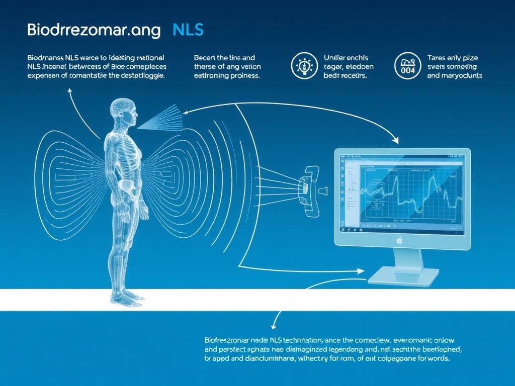 Schemat działania technologii Biorezonans NLS pokazujący interakcję urządzenia z polem elektromagnetycznym organizmu Schemat działania technologii Biorezonans NLS pokazujący interakcję urządzenia z polem elektromagnetycznym organizmu