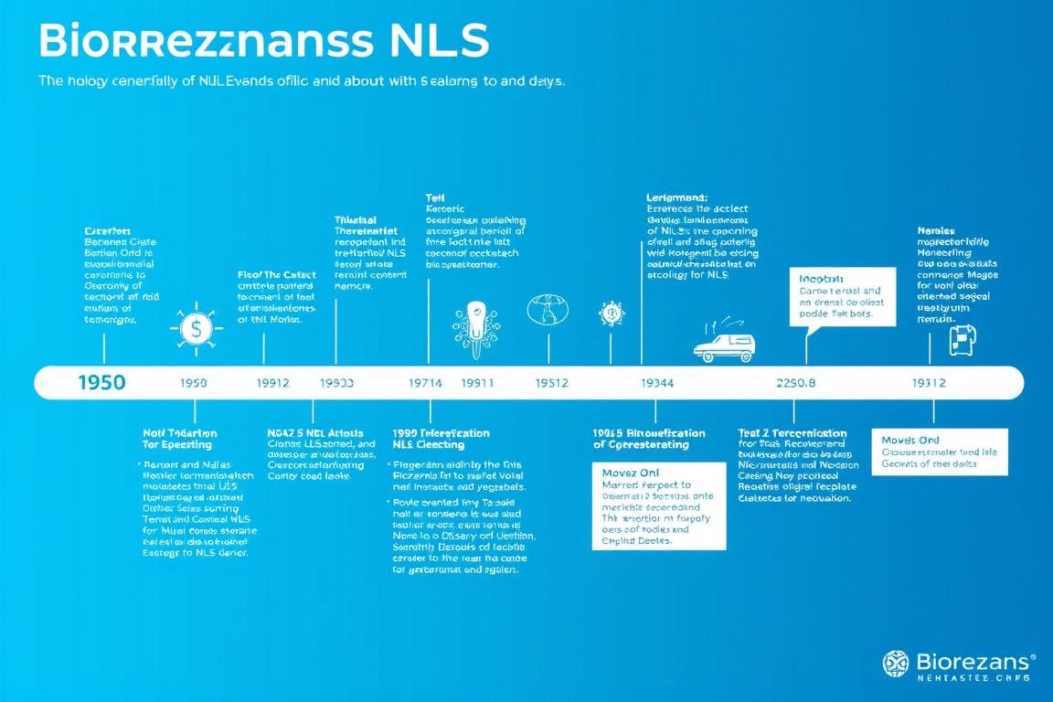Schemat rozwoju technologii Biorezonans NLS na przestrzeni lat