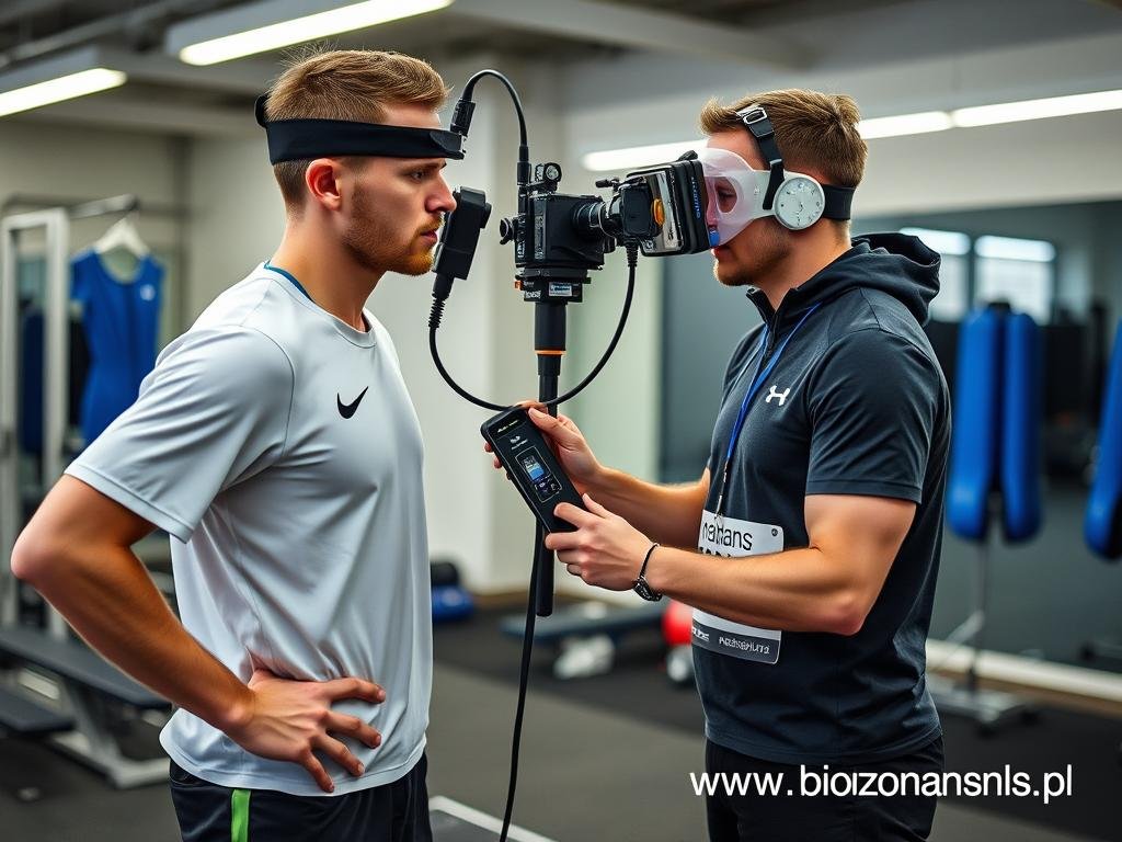 Biegacz długodystansowy podczas badania Biorezonans NLS Biegacz długodystansowy podczas badania Biorezonans NLS