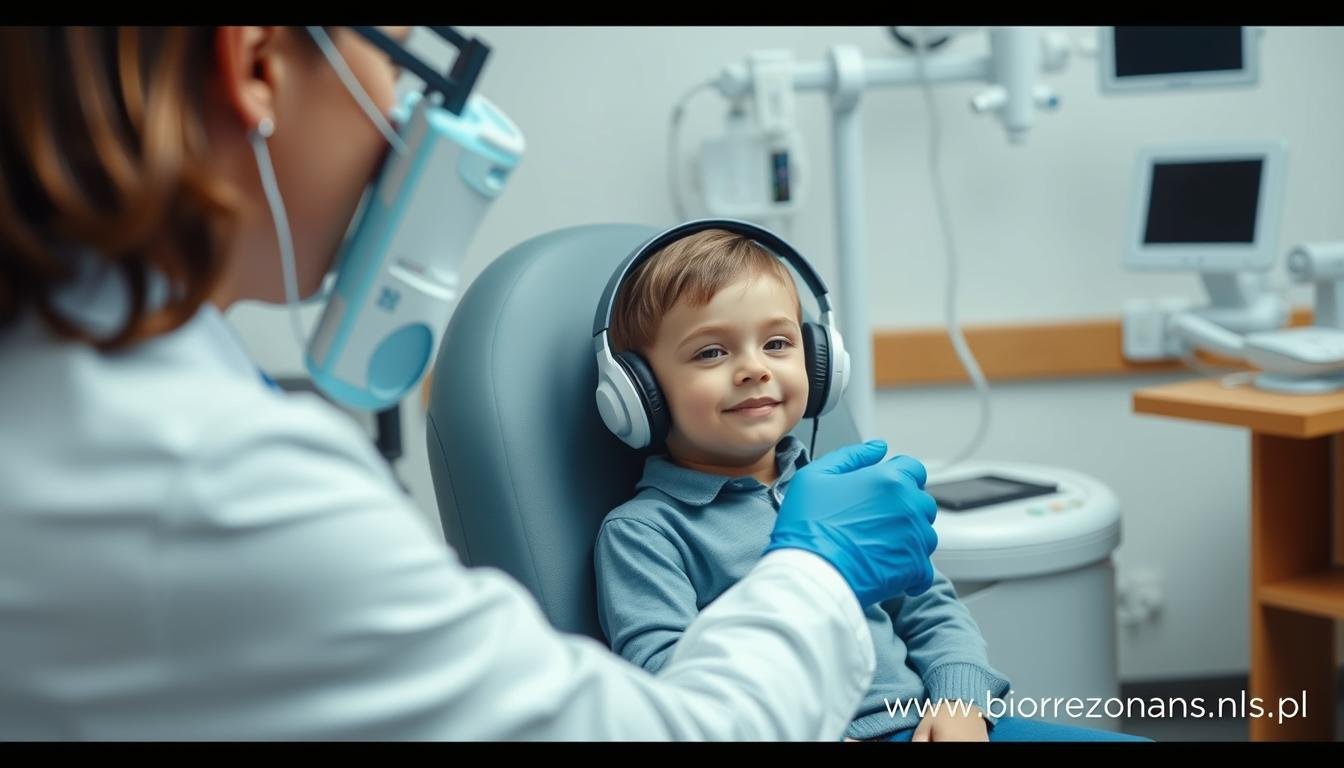 Dziecko podczas badania Biorezonans NLS