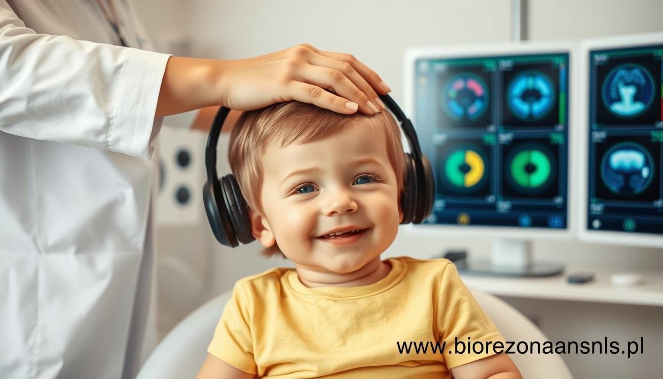 Dziecko podczas badania Biorezonansem NLS