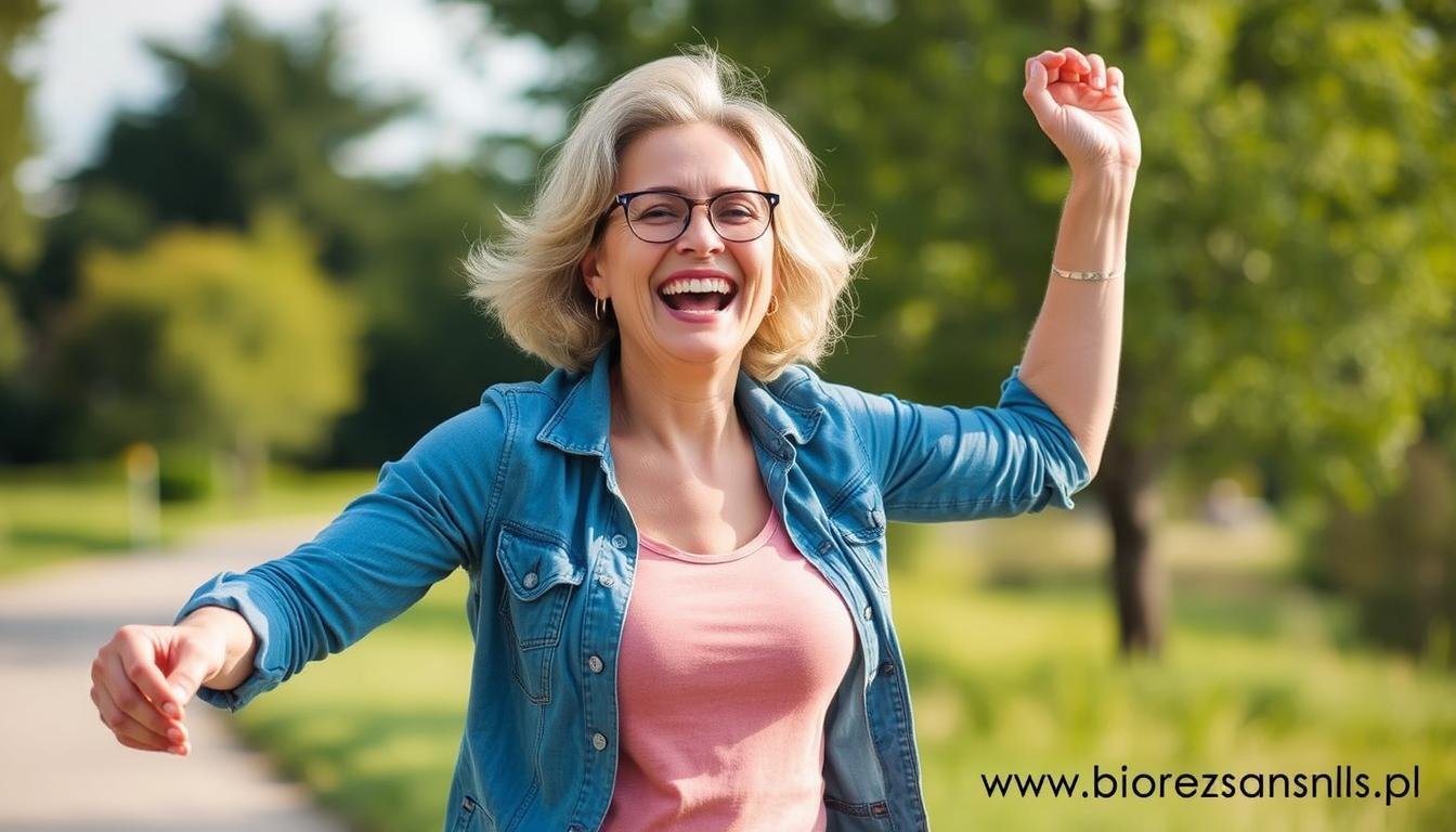 Kobieta w okresie menopauzy ciesząca się życiem po terapii Biorezonansem NLS Kobieta w okresie menopauzy ciesząca się życiem po terapii Biorezonansem NLS