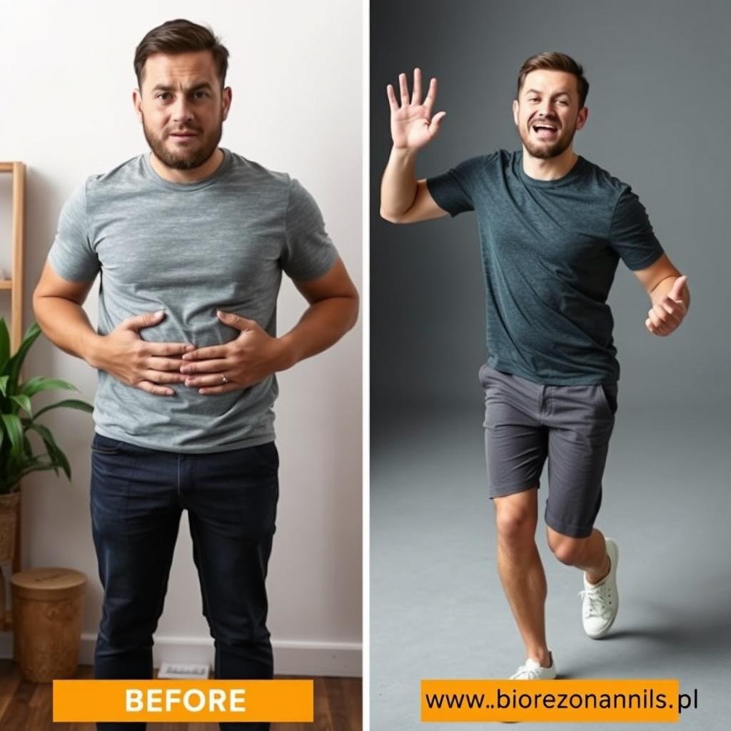 Osoba z problemami trawiennymi przed i po terapii Biorezonans NLS Osoba z problemami trawiennymi przed i po terapii Biorezonans NLS