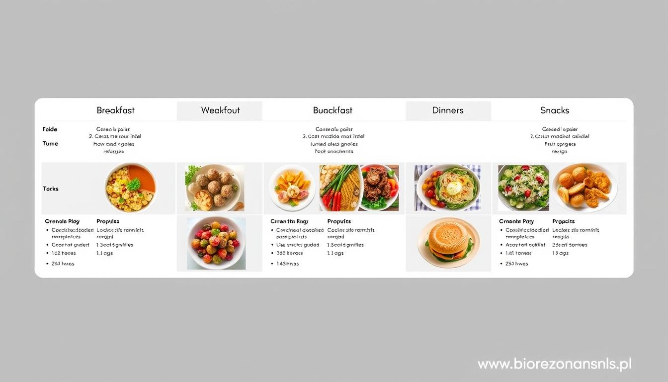 Przykładowy jadłospis wspierający terapię Biorezonans NLS Przykładowy jadłospis wspierający terapię Biorezonans NLS