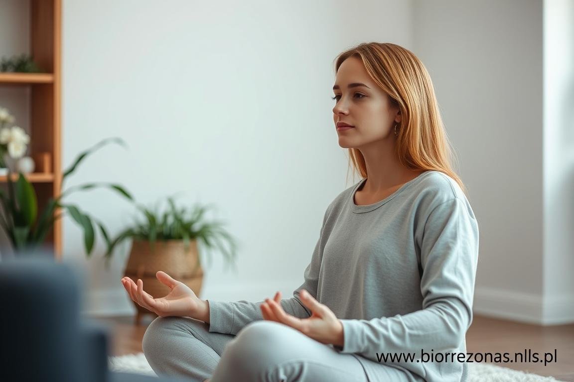 Osoba praktykująca medytację uważności Osoba praktykująca medytację uważności