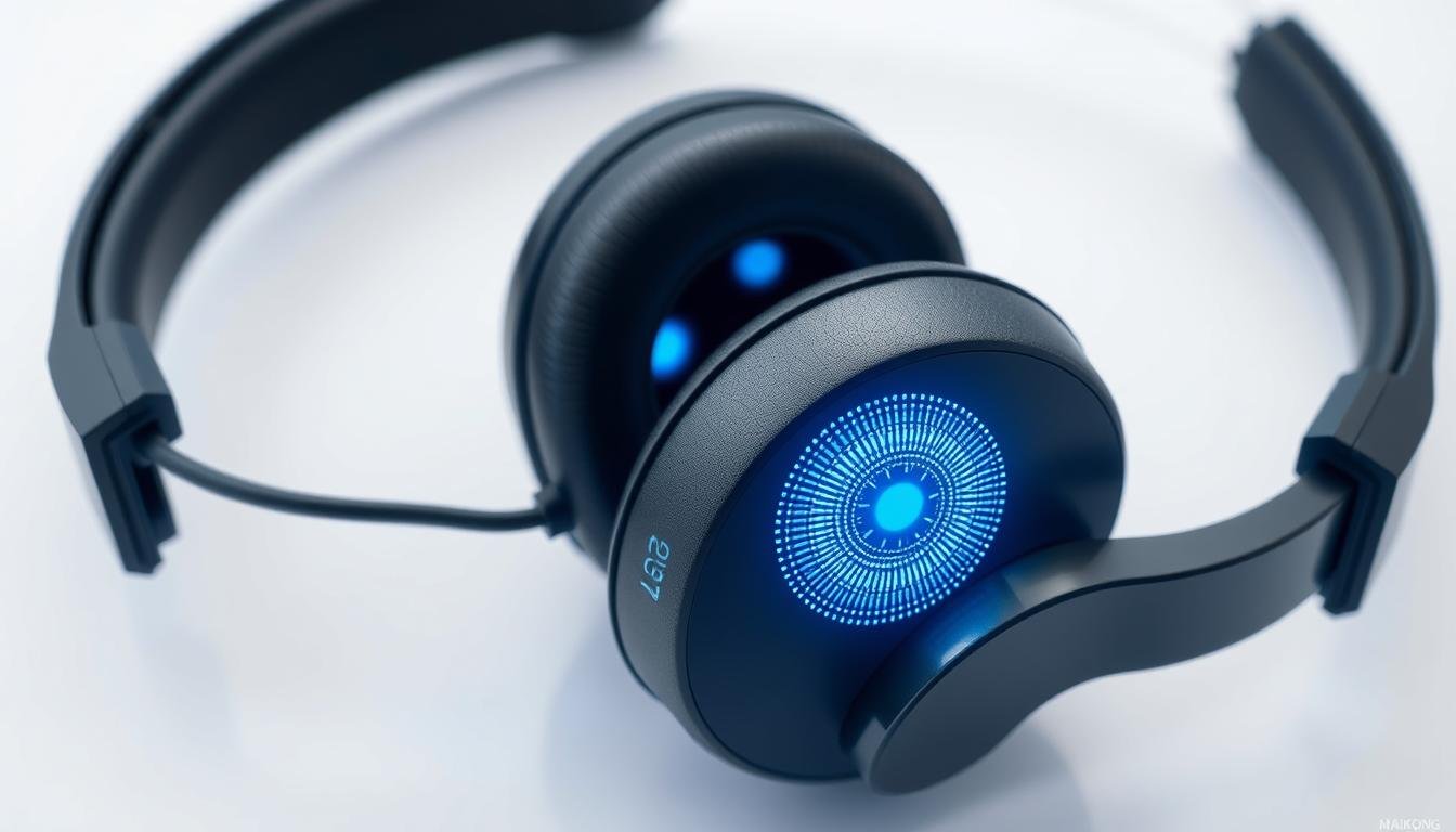 Profesjonalne słuchawki do biorezonans NLS firmy MAIKONG z widocznymi bioinduktorami