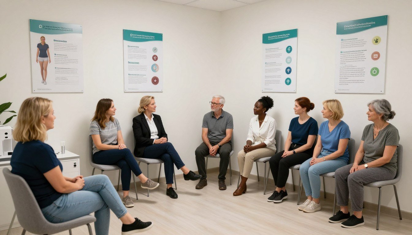 Różni pacjenci korzystający z diagnostyki biorezonansowej w gabinecie w Myślenicach