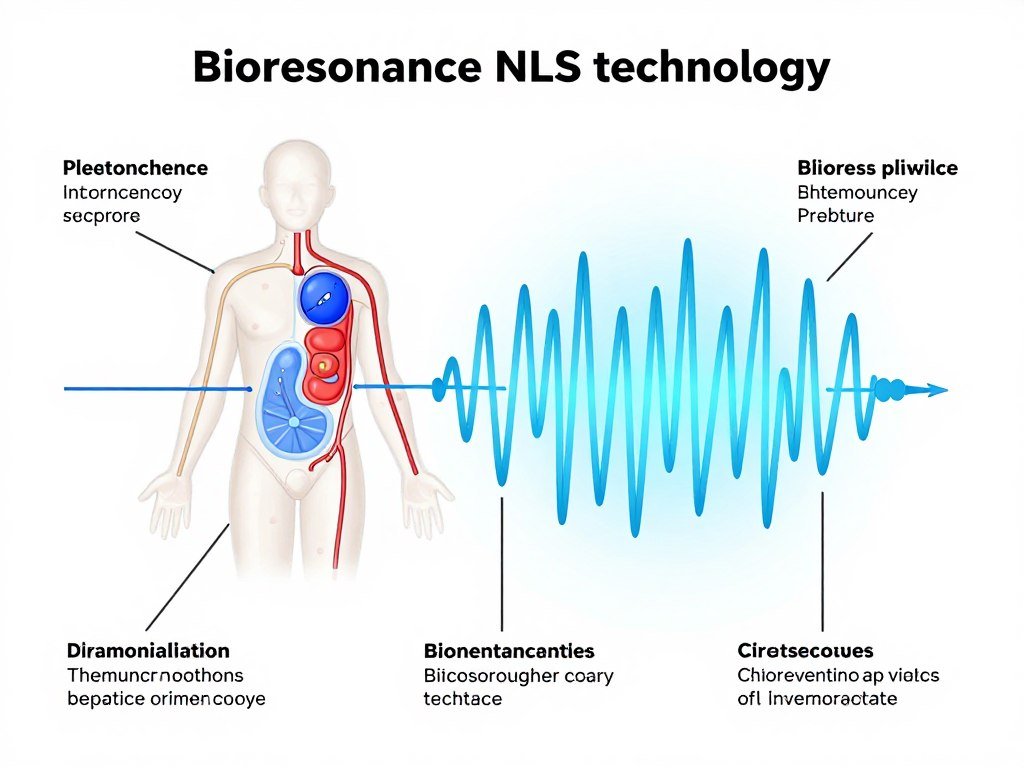 Schemat zasady działania biorezonansu NLS