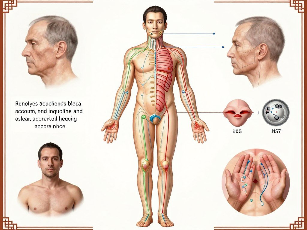 Punkty akupunkturowe medycyny chińskiej biorezonans diagnostyka meridiany